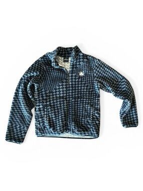 Airwalk Sherpa Fleece Pullover Jacket Gray Black Pattern 1/4 Zip- Men’s Sz XS
